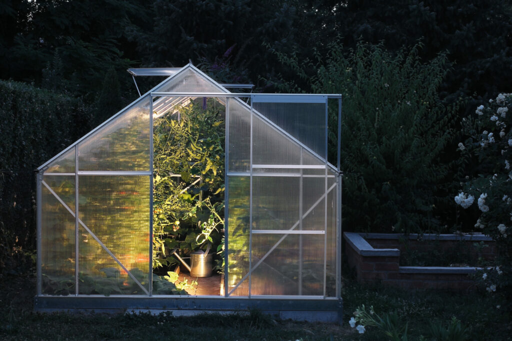 تحتوي الحدائق الزجاجية على أنظمة إضاءة مناسبة